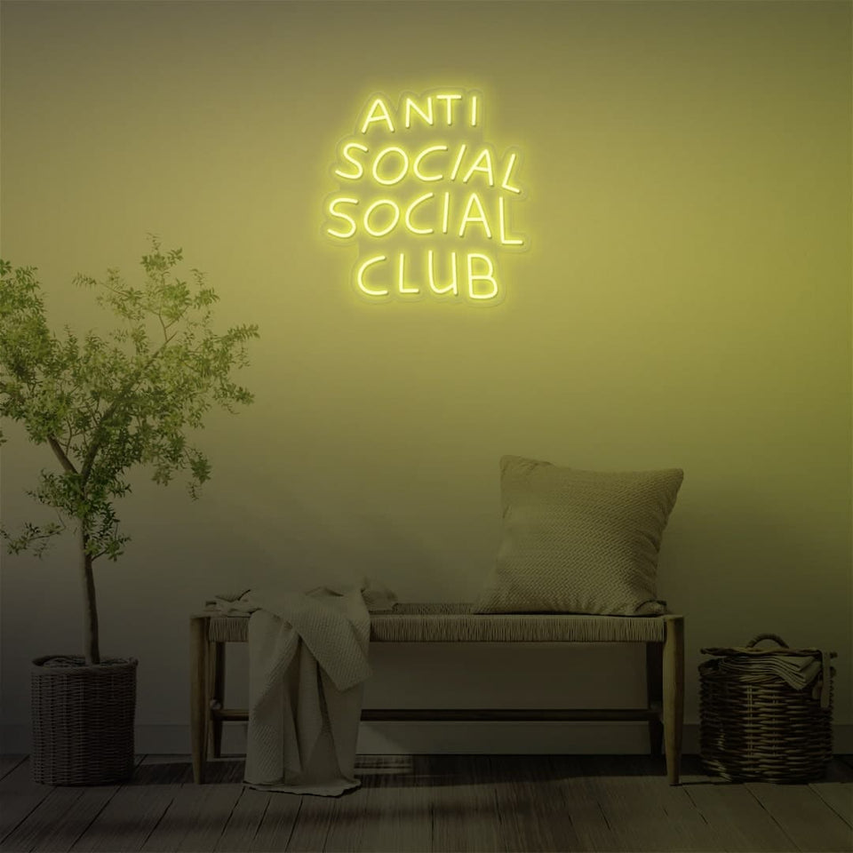 ANTI SOCIAL SOCIAL CLUB LEMON YELLOW COLOR NEON SIGN
