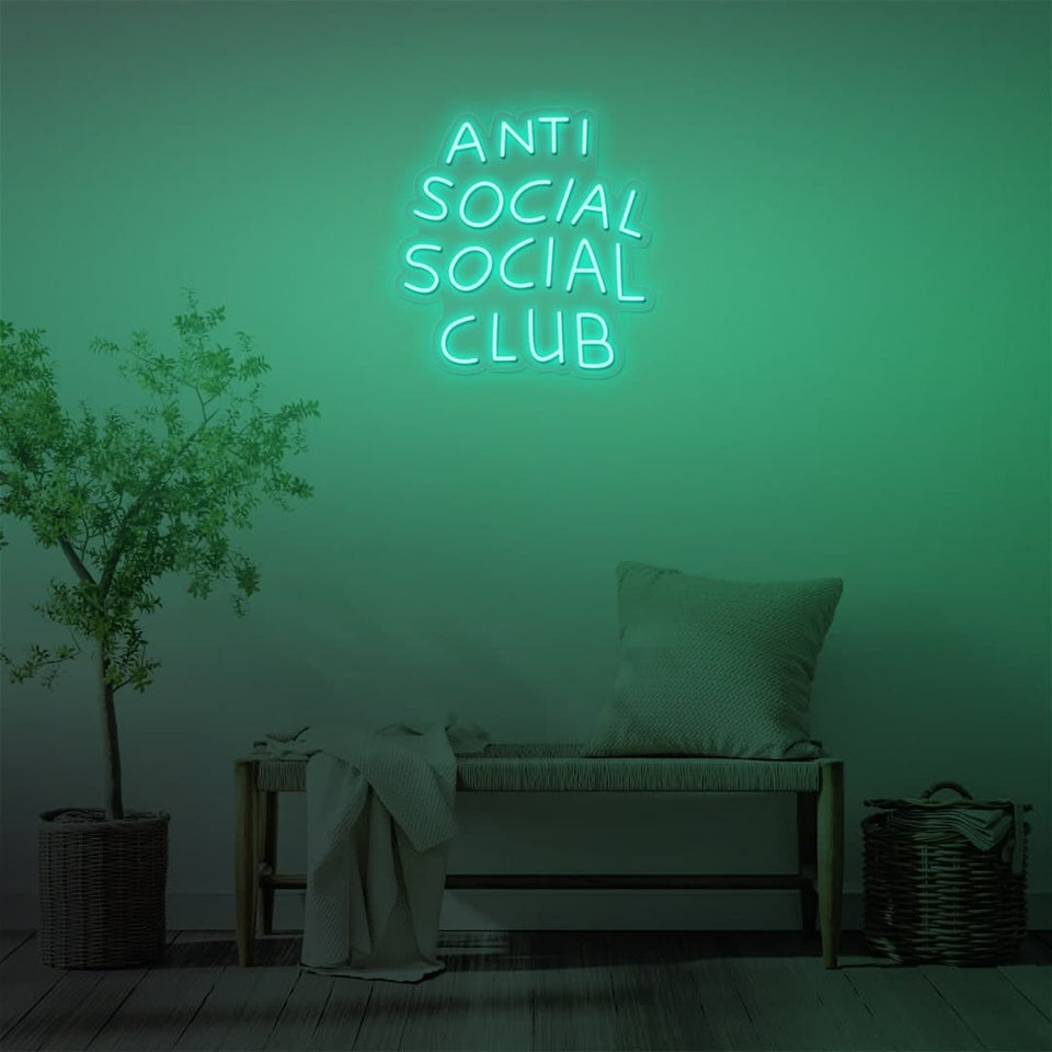 ANTI SOCIAL SOCIAL CLUB ICE BLUE COLOR NEON SIGN