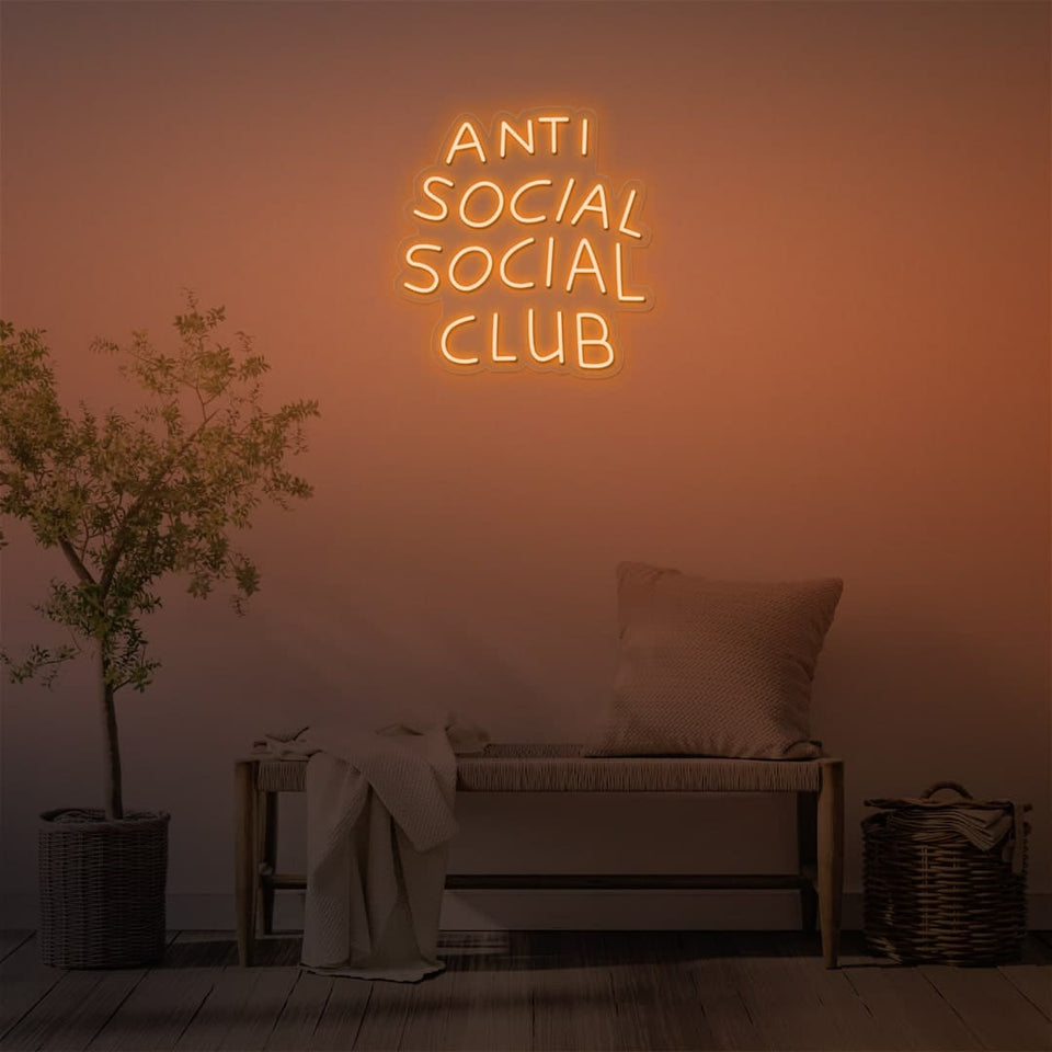 ANTI SOCIAL SOCIAL CLUB ORANGE COLOR NEON SIGN