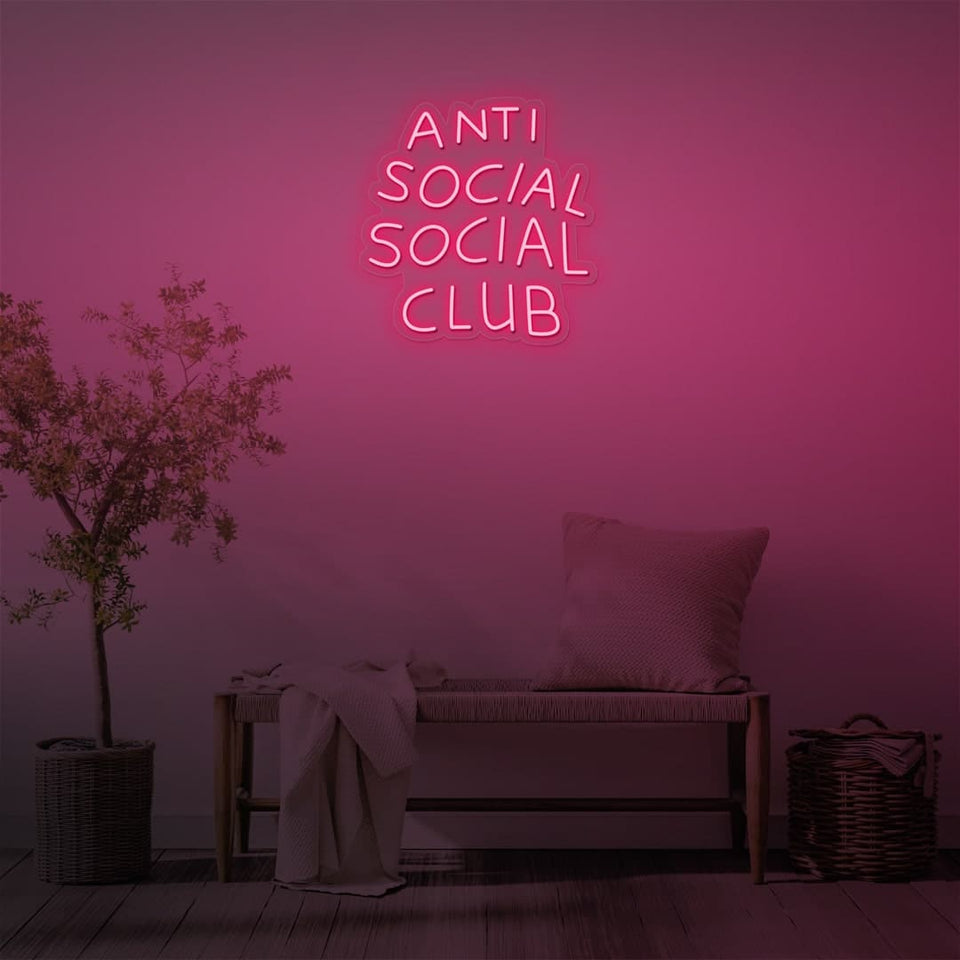 ANTI SOCIAL SOCIAL CLUB PINK COLOR NEON SIGN