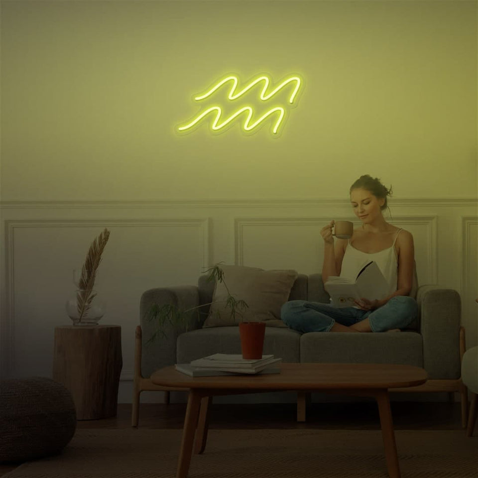 AQUARIUS LEMON YELLOW COLOR NEON SIGN