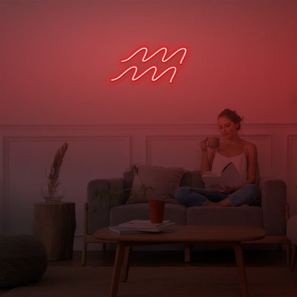 AQUARIUS RED COLOR NEON SIGN