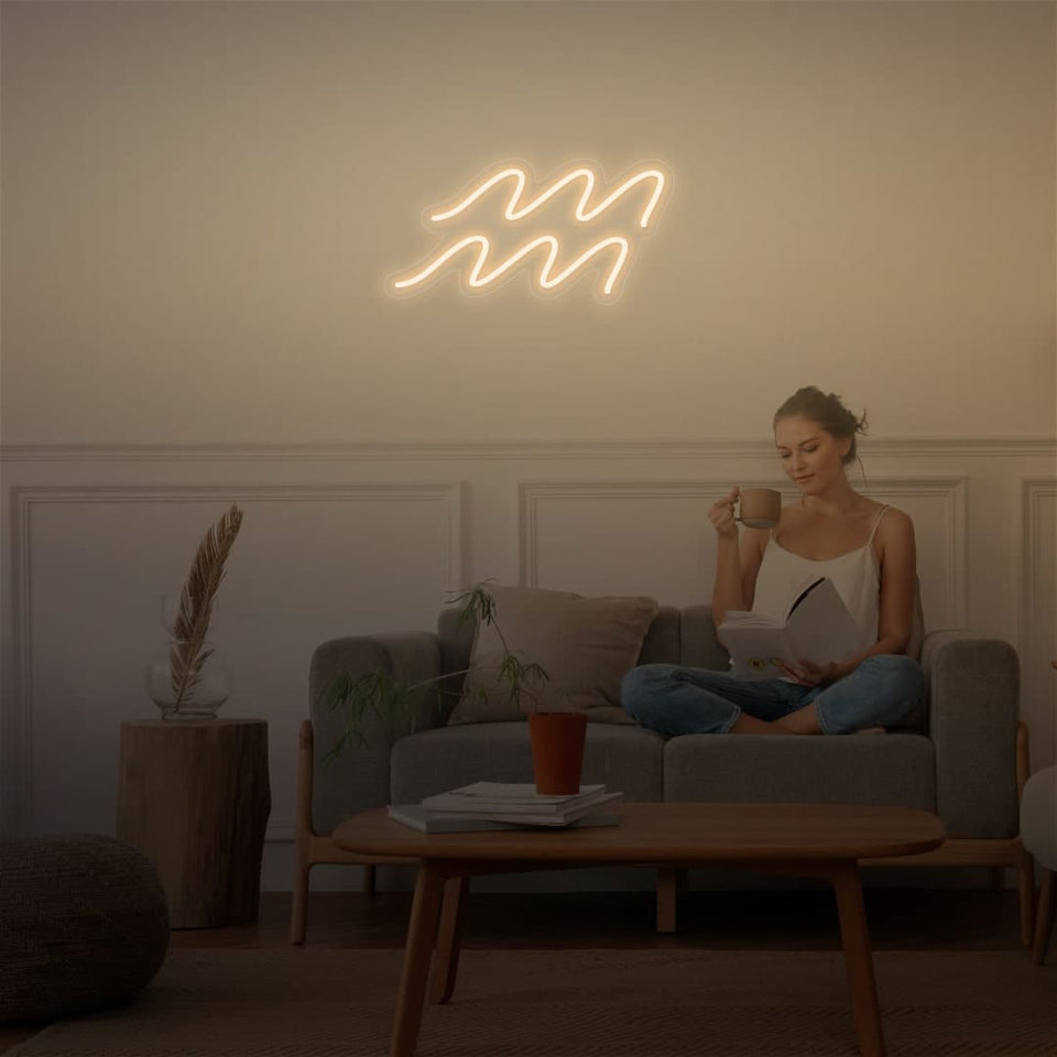 AQUARIUS WARM WHITE COLOR NEON SIGN