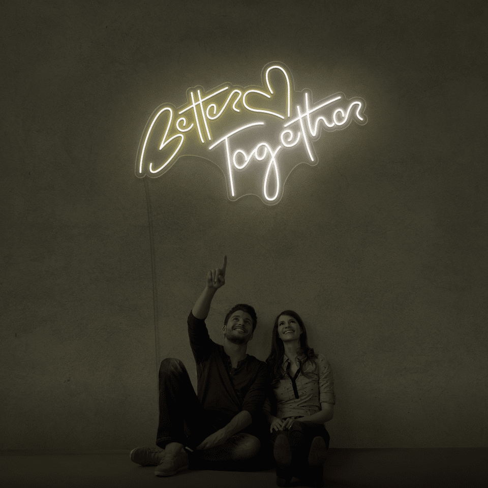Better Together LED neon sign in muti color designed by neonmarvels.com