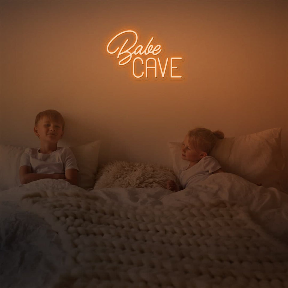 BABE CAVE ORANGE COLOR NEON SIGN