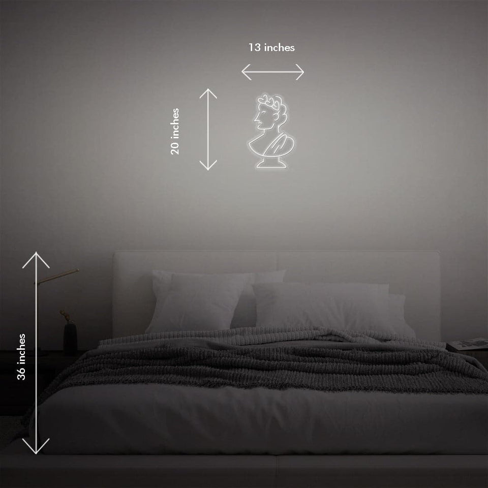 'Bust' is a 13 Inch White LED Neon Sign by Kate Pearce