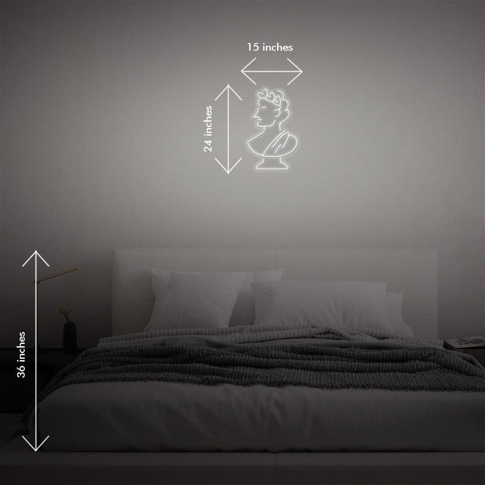 'Bust' is a 15 Inch White LED Neon Sign by Kate Pearce