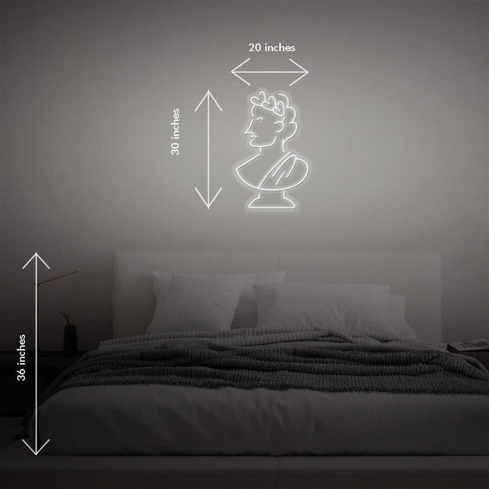 'Bust' is a 20 Inch White LED Neon Sign by Kate Pearce