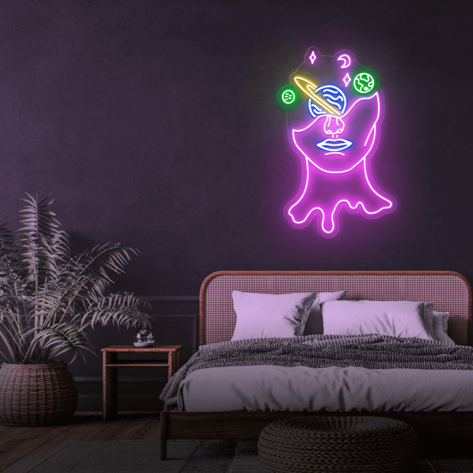 Human Face designed as LED Neon signs in multi colors by Neon Marvels