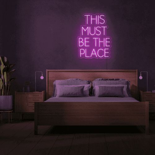 This Must Be The Place Pink Neon Sign