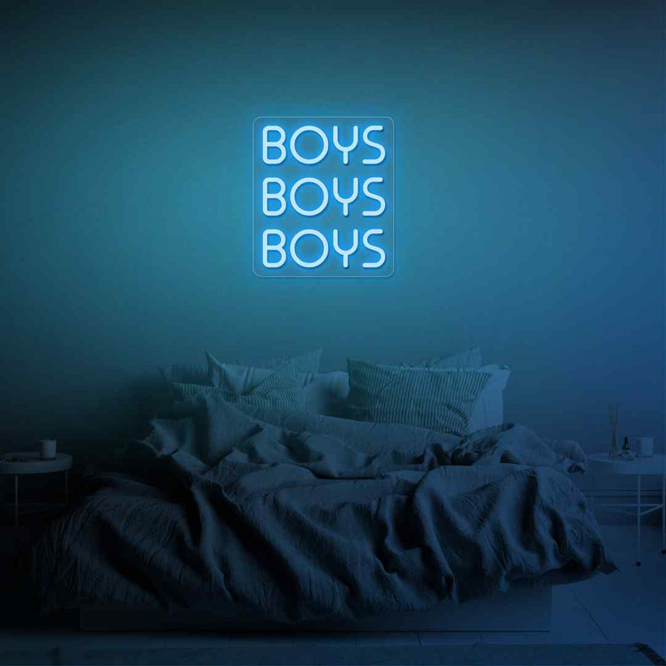 Boys boys boys neon sign