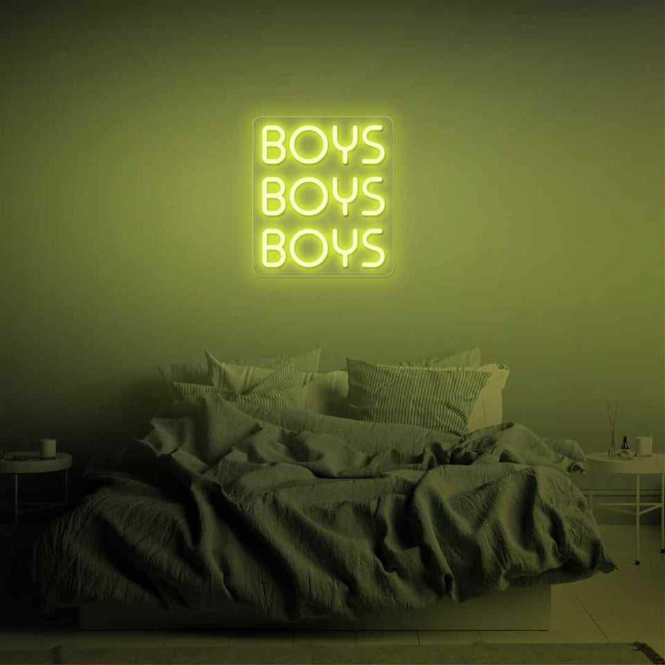 Boys boys boys neon sign