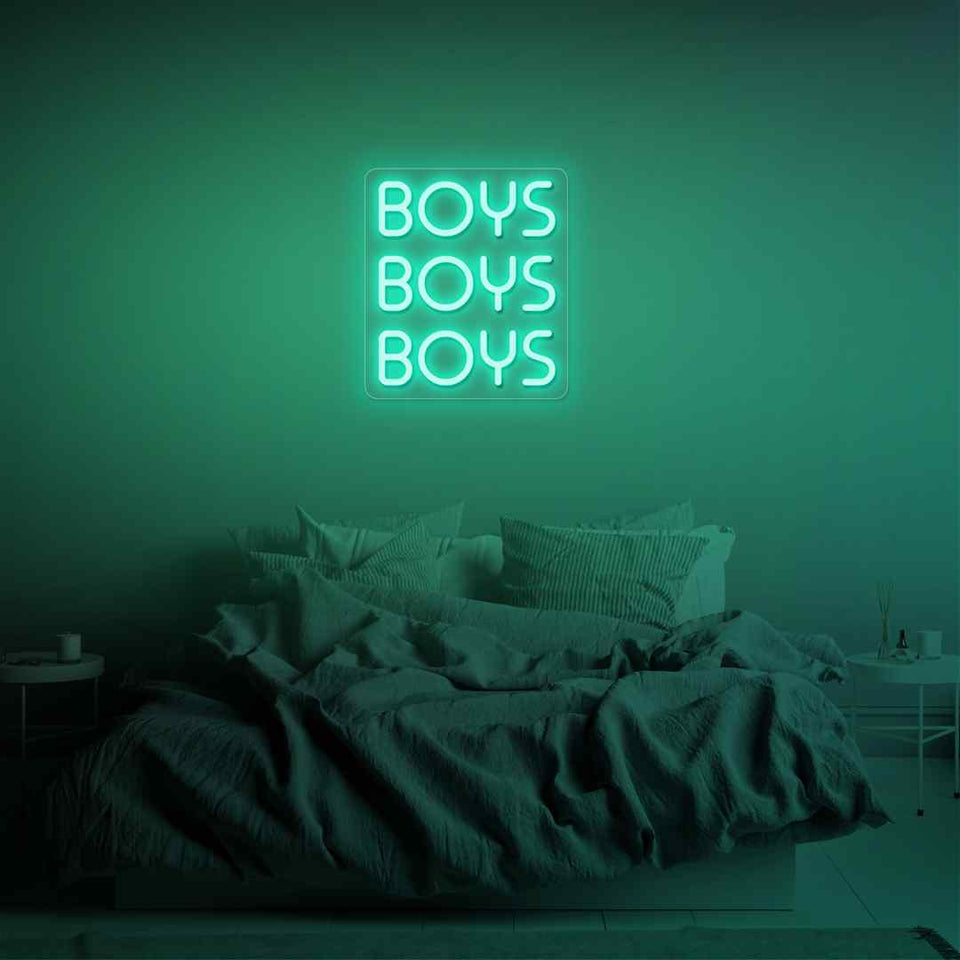 Boys boys boys neon sign