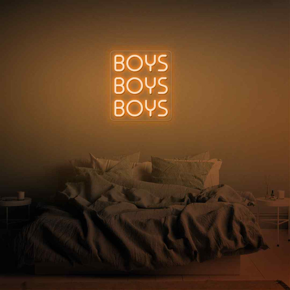 Boys boys boys neon sign