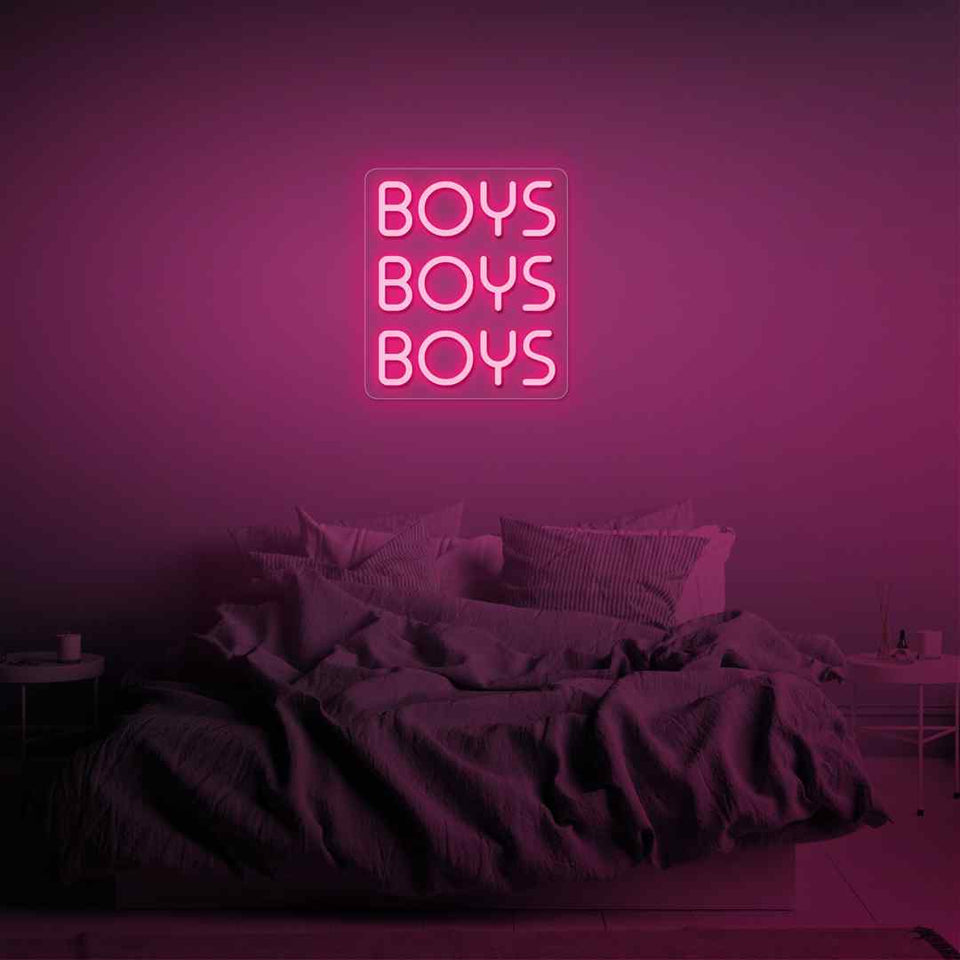 Boys boys boys neon sign
