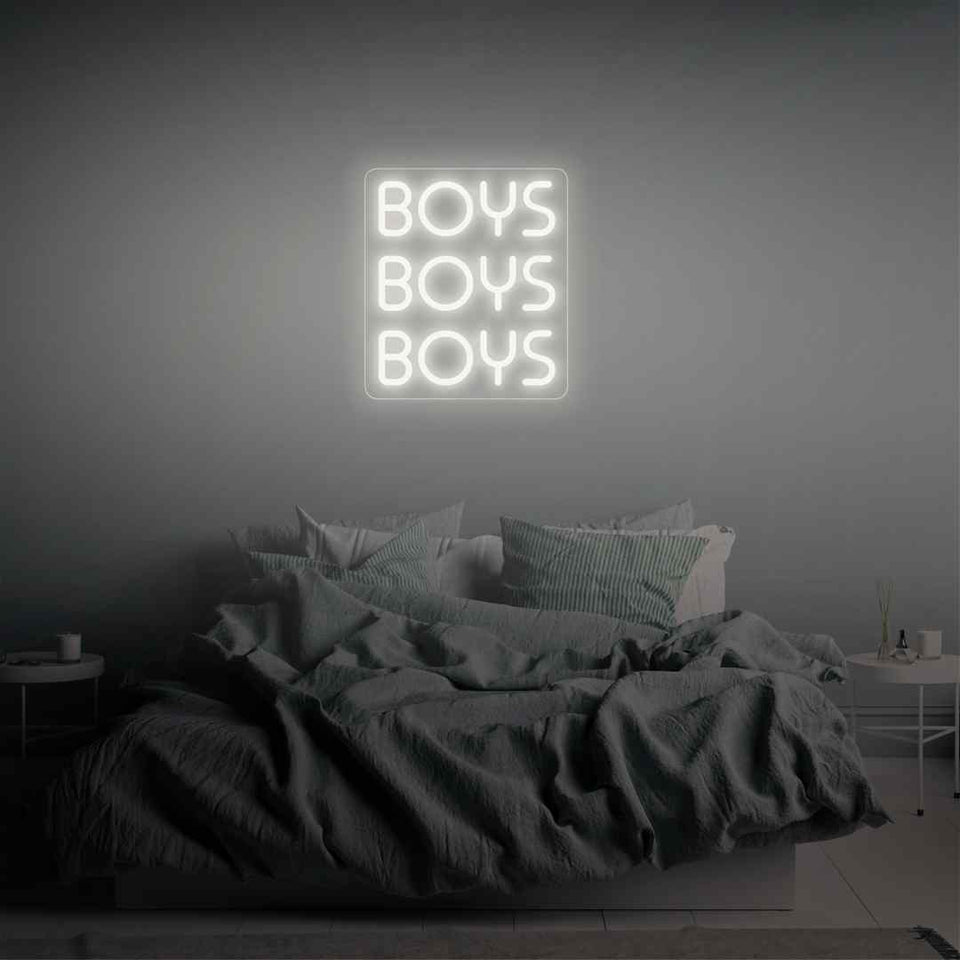 Boys boys boys neon sign