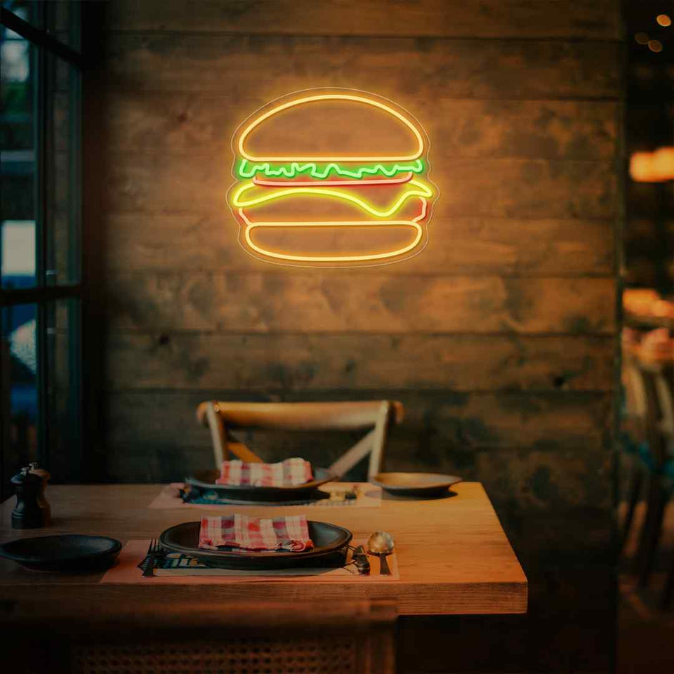Burger neon sign