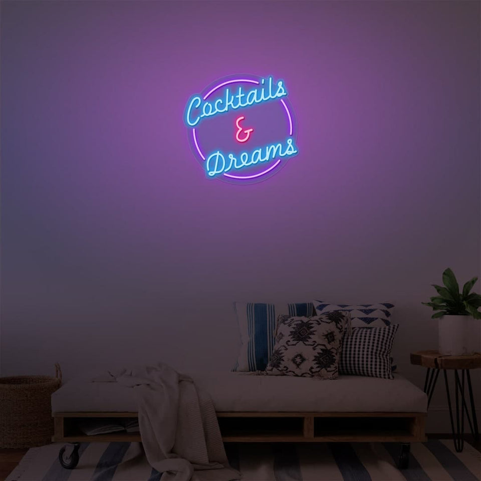 COCKTAILS AND DREAMS NEON SIGN
