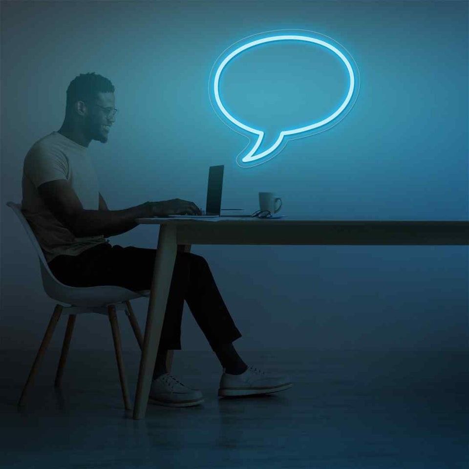 Comic speech bubble neon sign