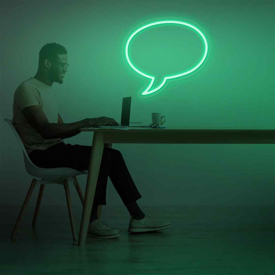 Comic speech bubble neon sign