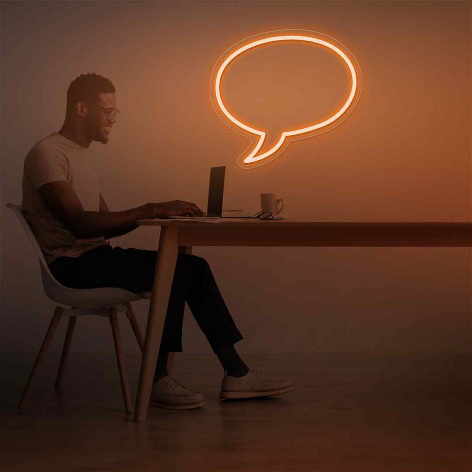 Comic speech bubble neon sign