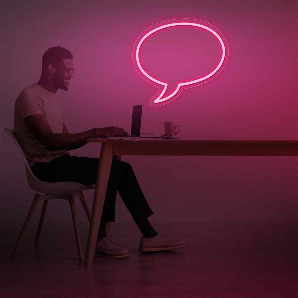 Comic speech bubble neon sign