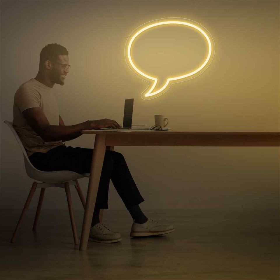 Comic speech bubble neon sign