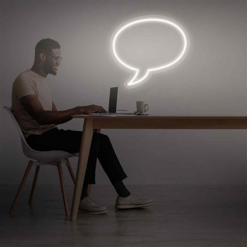 Comic speech bubble neon sign