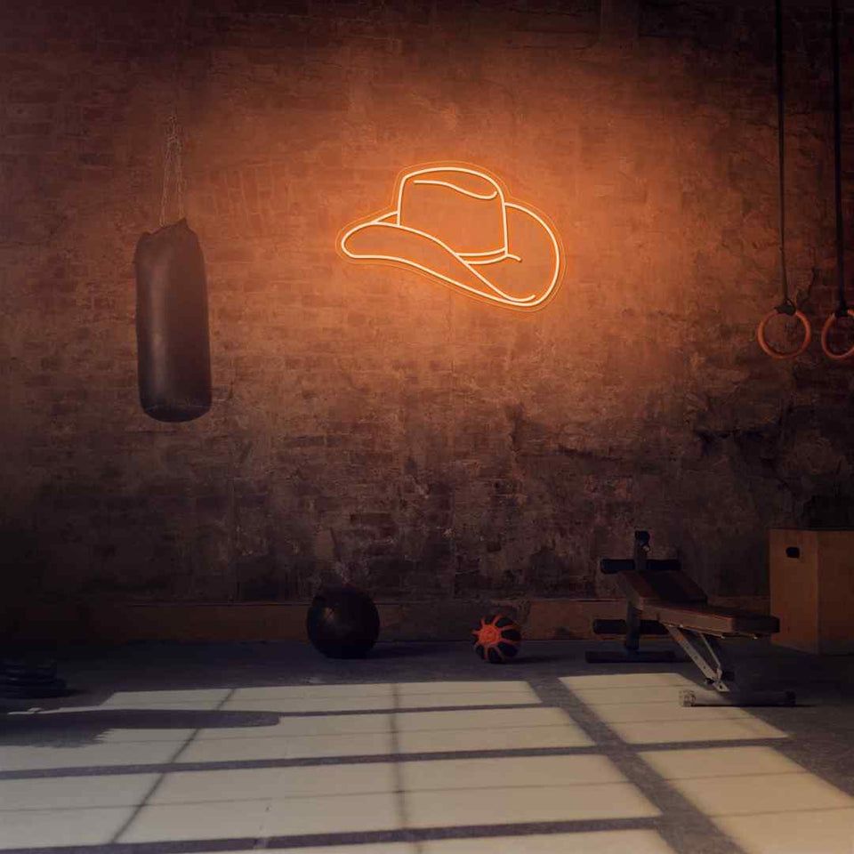 Cowboys hat neon sign