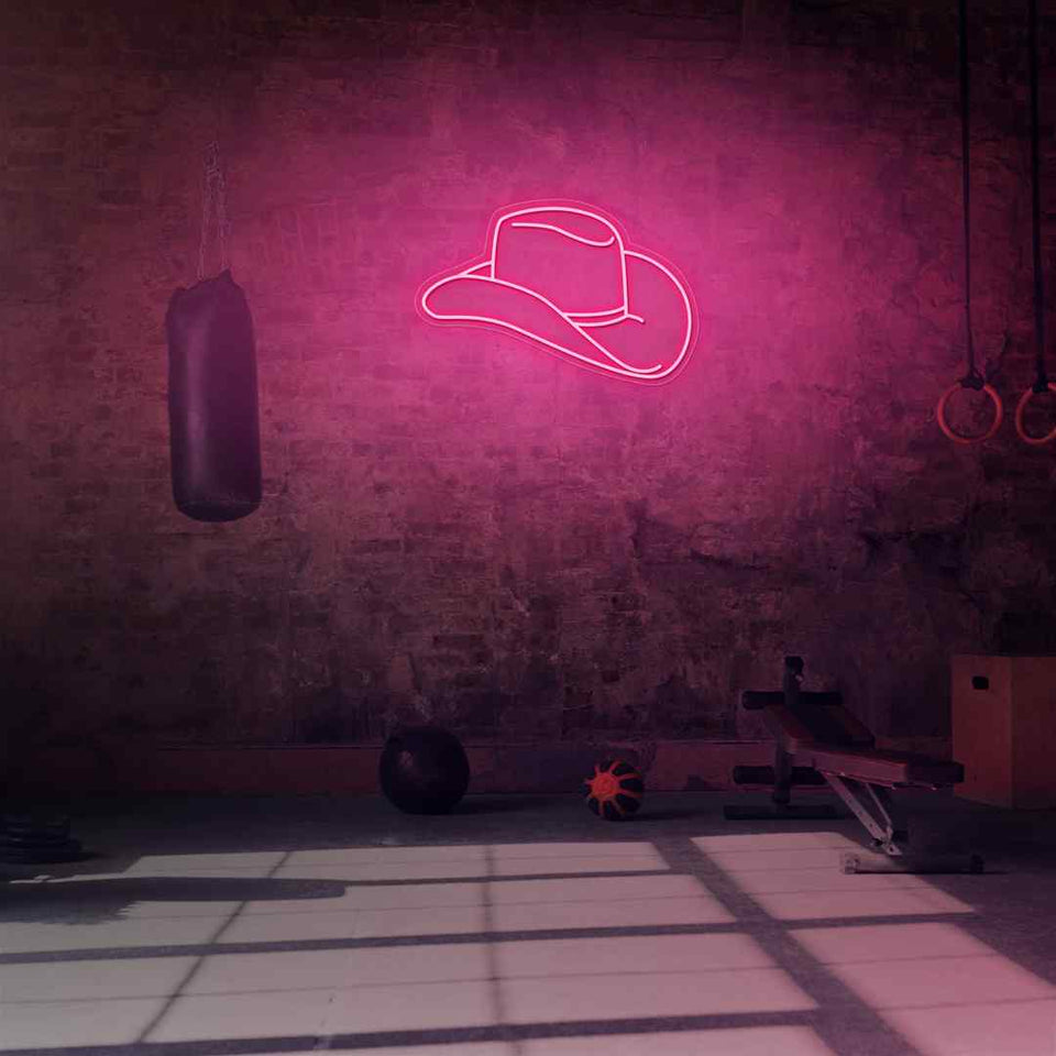 Cowboys hat neon sign