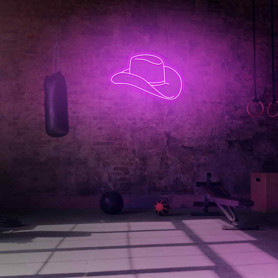 Cowboys hat neon sign