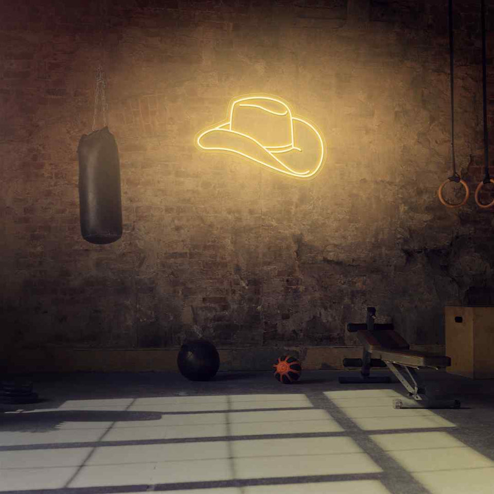 Cowboys hat neon sign