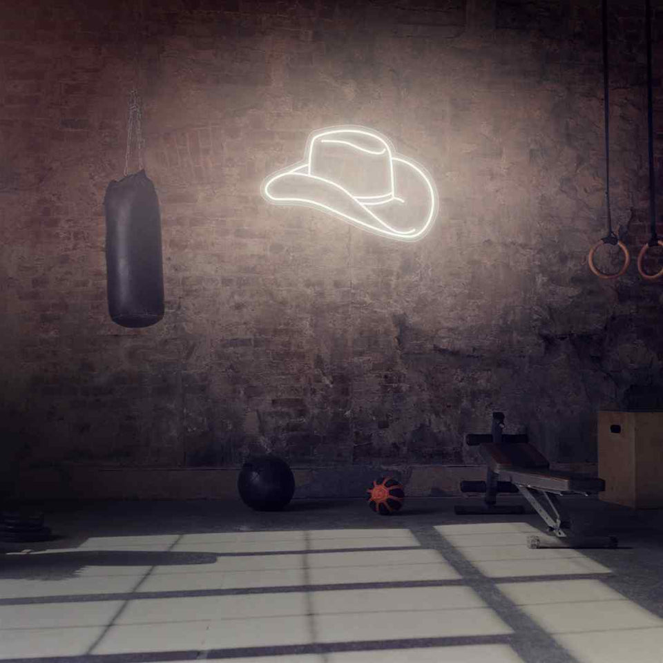 Cowboys hat neon sign