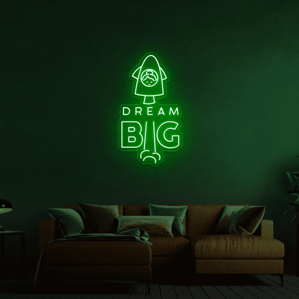 DREAM BIG WHITE COLOR LED NEON SIGN