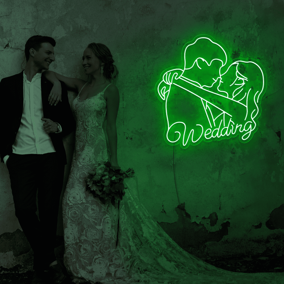 Married Couple LED Neon sign in deep green color by Neonmarvels.com