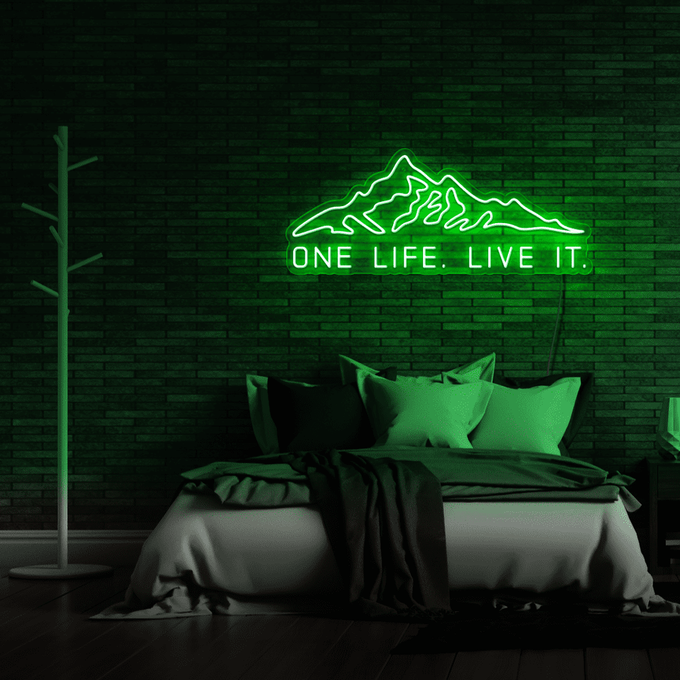 ONE LIFE LIVE IT WHITE COLOR LED NEON SIGN