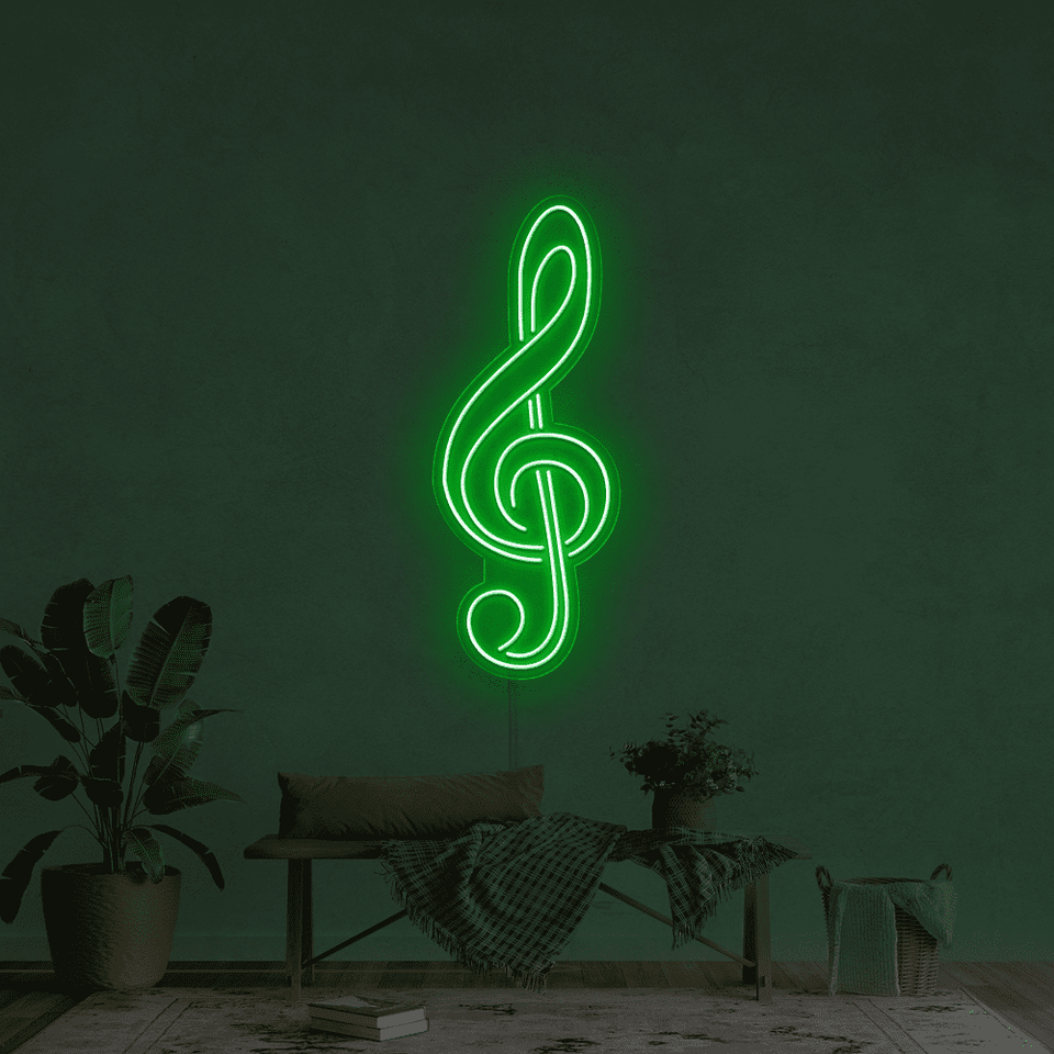 Treble Deep Green Color LED Neon sign - made by Neon Marvels