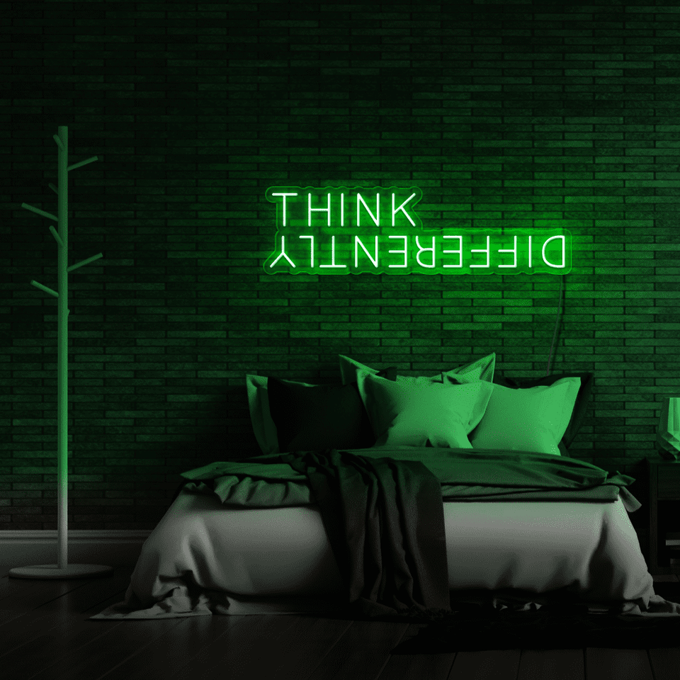 THINK DIFFERENTLY DEEP GREEN COLOR LED NEON SIGN