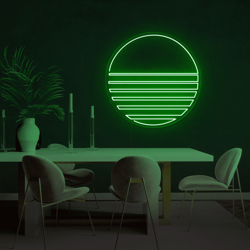 VAPOR SUN DEEP GREEN COLOR LED NEON SIGN