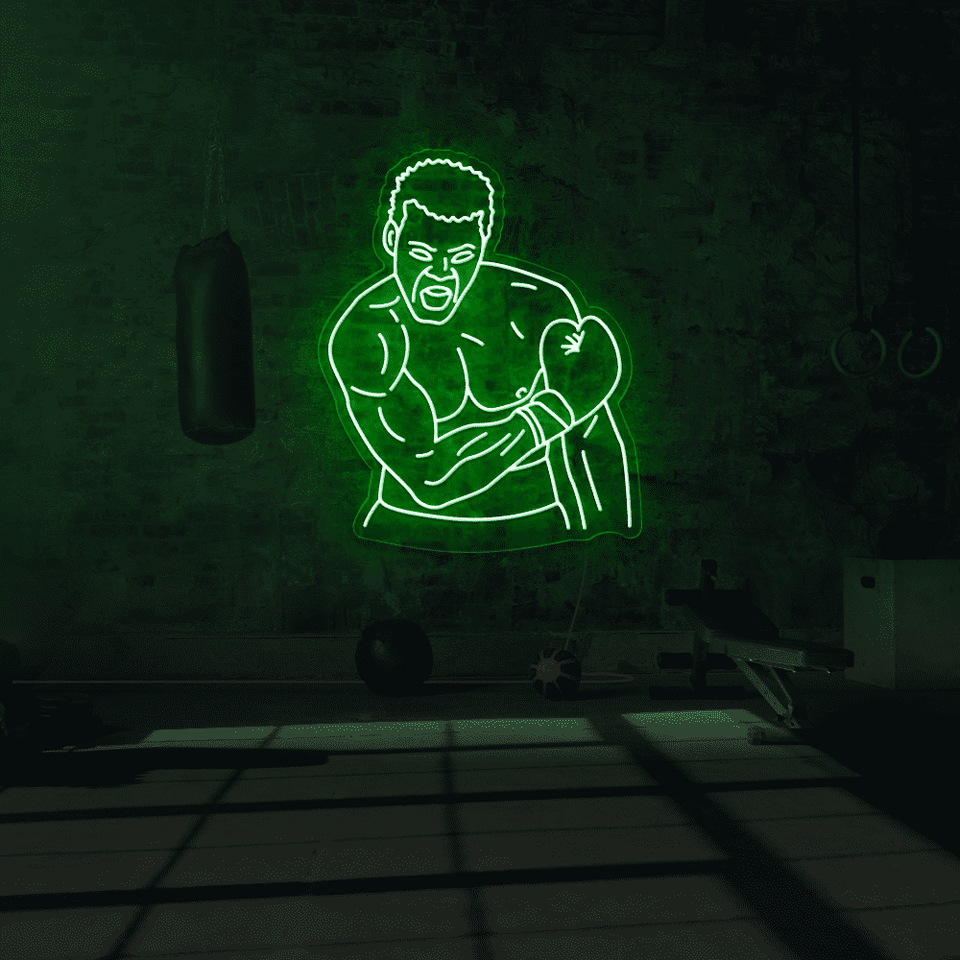 MUHAMMAD ALI DEEP GREEN COLOR LED NEON SIGN