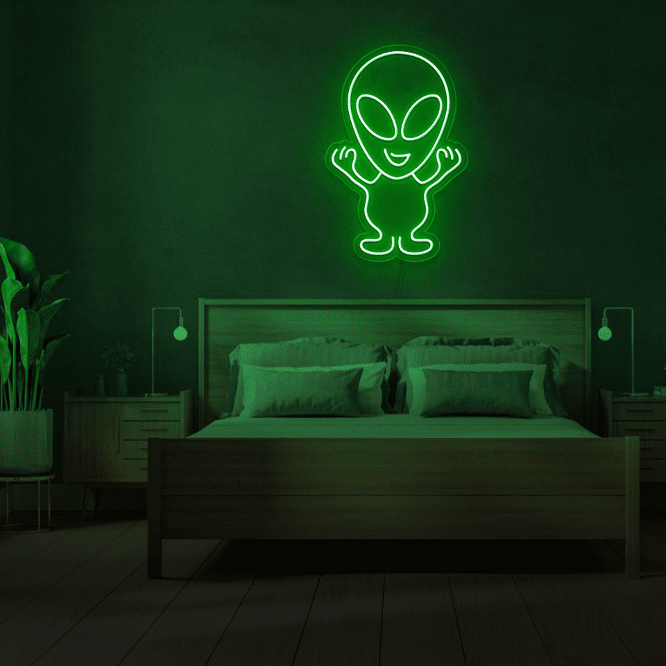 ALIEN LED Neon sign in deep green color designed by Neon Marvels