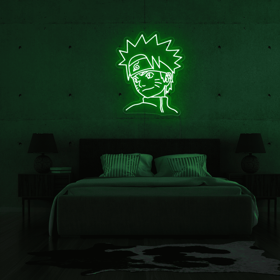 Naruto inspired LED neon sign in deep green color from Neonmarvels
