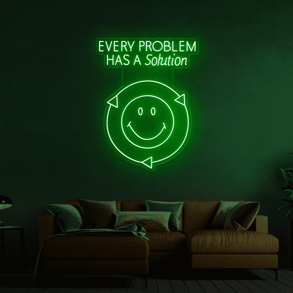 EVERY PROBLEM HAS A SOLUTION WHITE COLOR LED NEON SIGN
