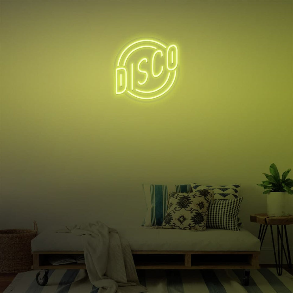 DISCO LEMON YELLOW COLOR NEON SIGN