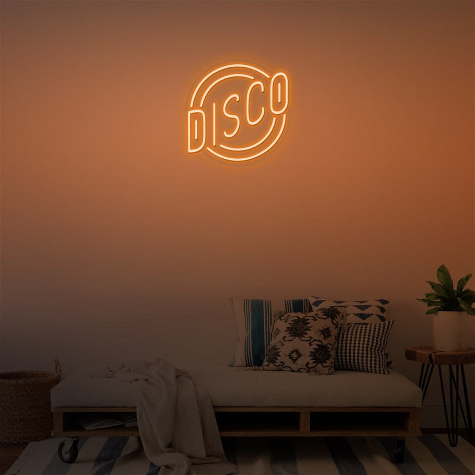 DISCO ORANGE COLOR NEON SIGN