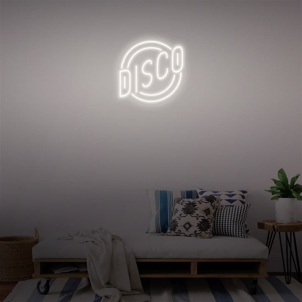 DISCO WHITE COLOR NEON SIGN