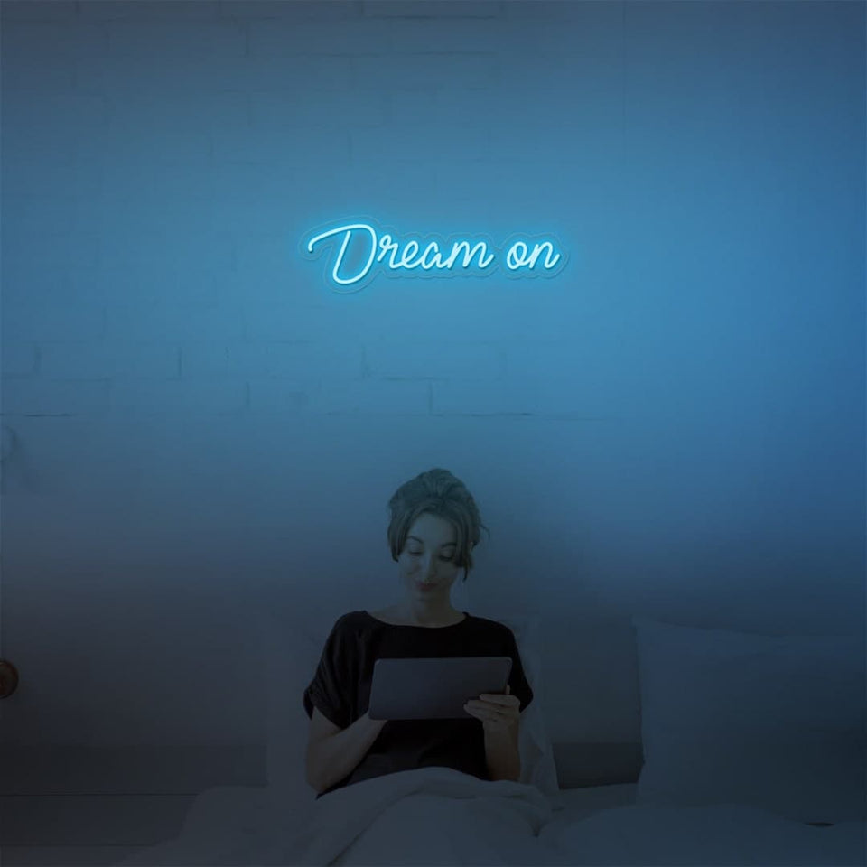 DREAM ON ICE BLUE COLOR NEON SIGN