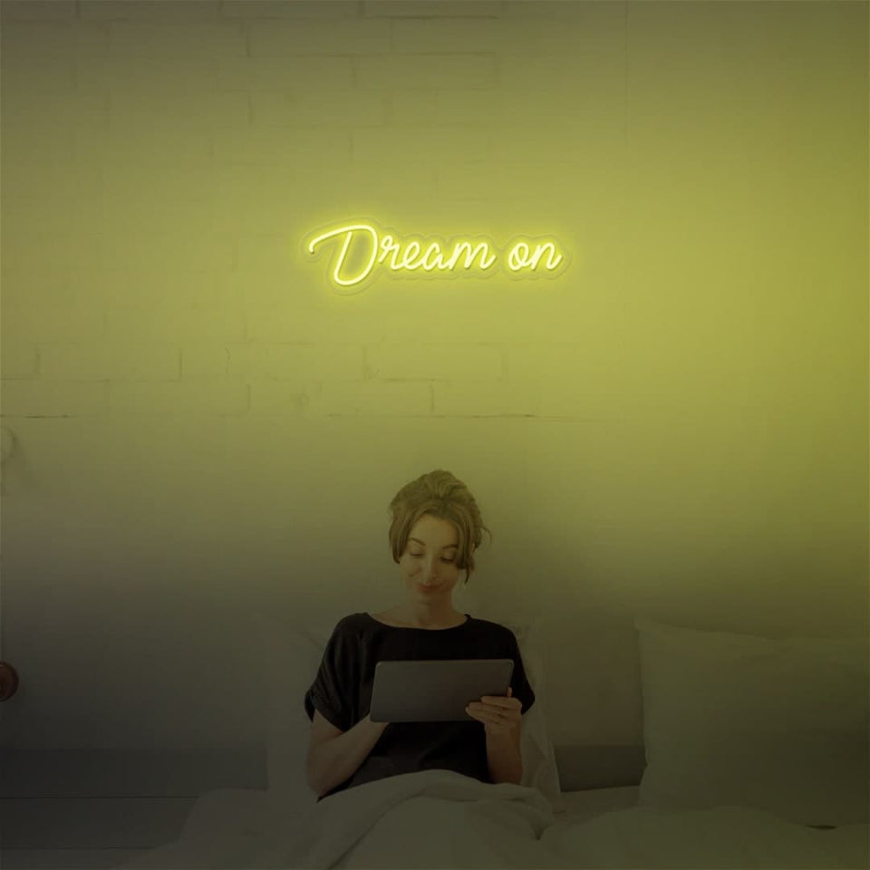 DREAM ON LEMON YELLOW COLOR NEON SIGN