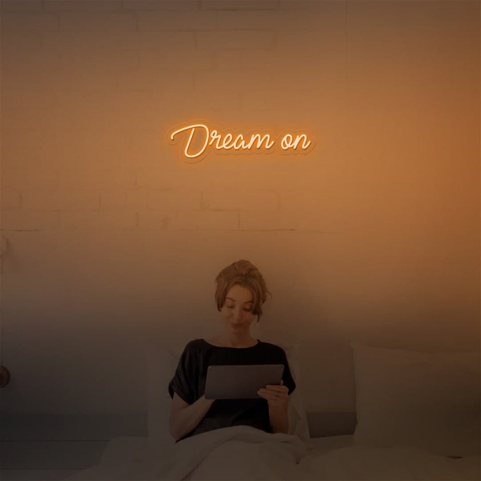 DREAM ON ORANGE COLOR NEON SIGN