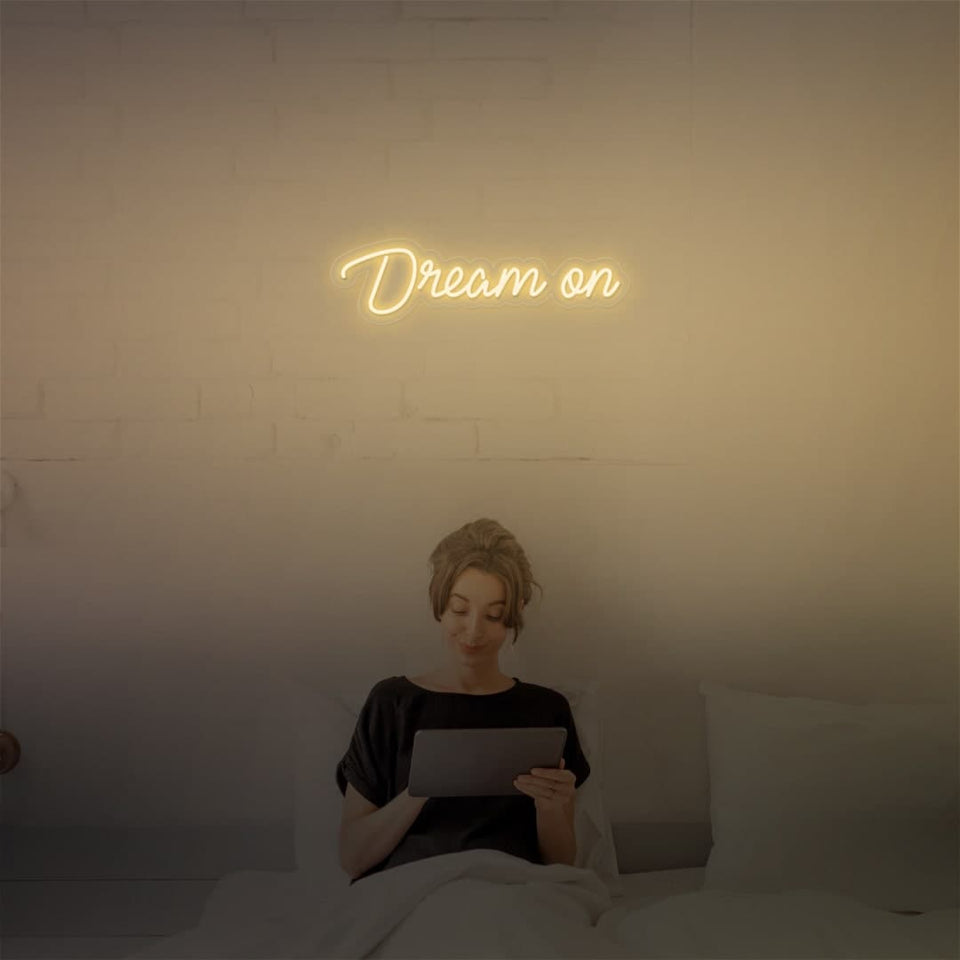 DREAM ON WARM WHITE COLOR NEON SIGN